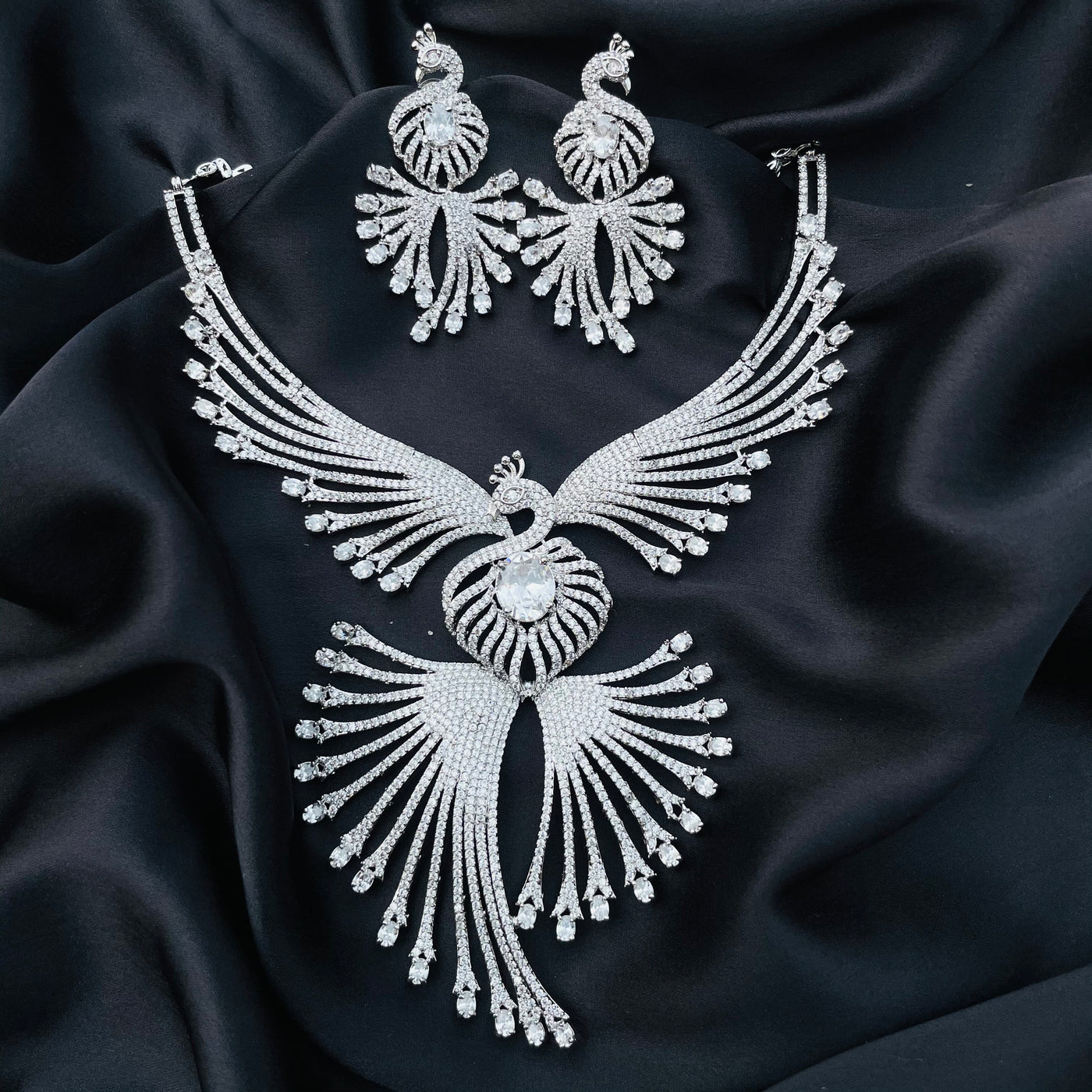 Tara Silver Plated Peacock Necklace