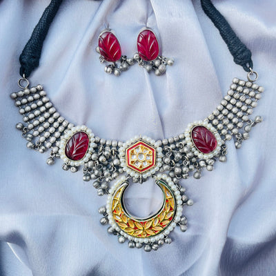 German silver ghungroo necklace set