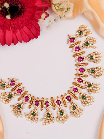  south indian jewellery online shopping | south indian antique gold jewellery designs| south indian necklace set | south indian artificial jewellery | south indian bridal set | Kemp pearl necklace | princess Necklace