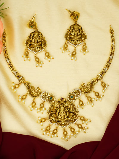 antique lakshmi necklace | lakshmi antique necklace | lakshmi choker necklace | lakshmi devi necklace  | lakshmi nagas necklace | antique lakshmi jewellery