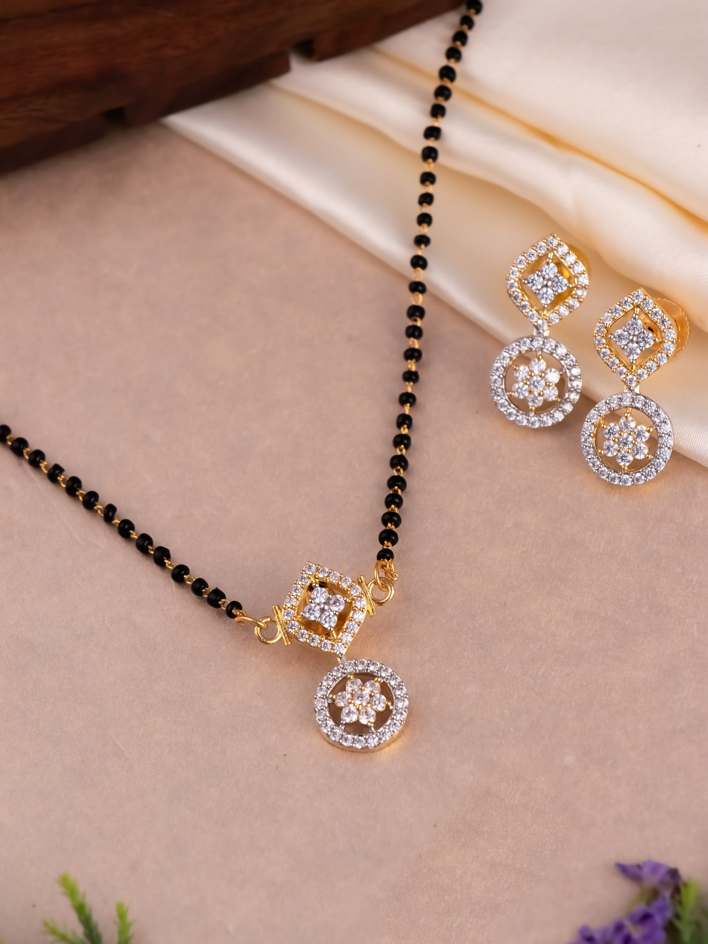 Unique diamond black mangalsutra online India