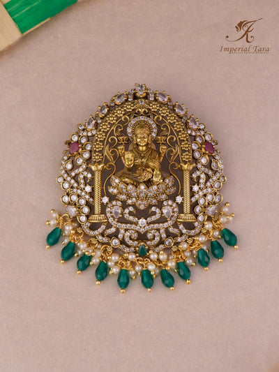 Finely crafted Lakshmi Devi pendant set details - Imperial Tara