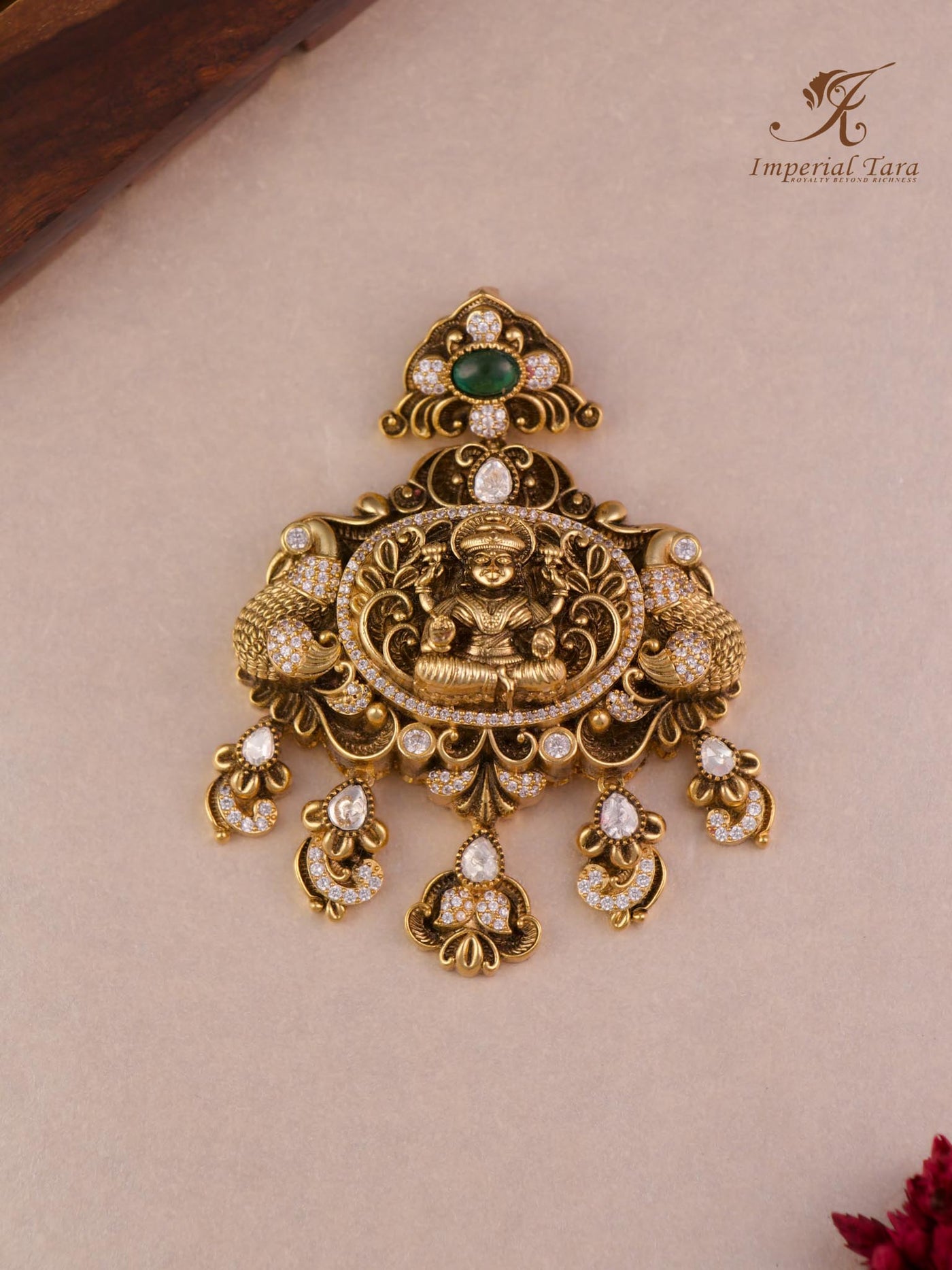 Fine details of antique Lakshmi pendant  of Imperial Tara Sachi laxmi pendant set