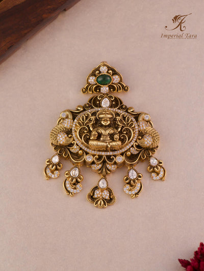 Fine details of antique Lakshmi pendant  of Imperial Tara Sachi laxmi pendant set