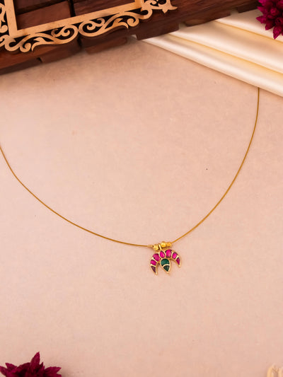 moon shape sneha jadau kundan invisible necklace