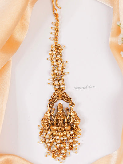  Nagas lakshmi Maang Tikka | South Indian Lakshmi Tikka | Matte Finish Tikka | Temple Jewellery Online | South Indian Jewellery | Bridal Jewellery | Maang Tikka With Price | Guttapusalu Maang Tikka . 