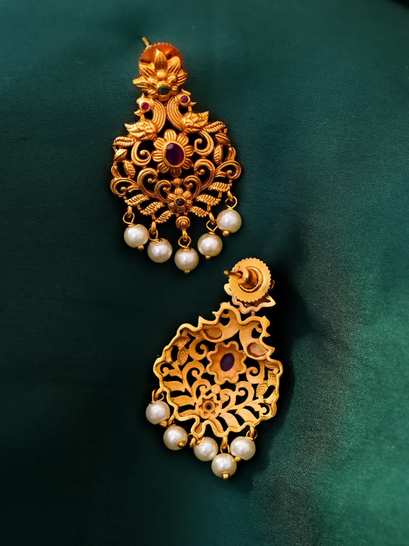 Mukta Mayuri Chandbali Earrings