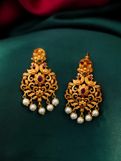 Mukta Mayuri Chandbali Earrings