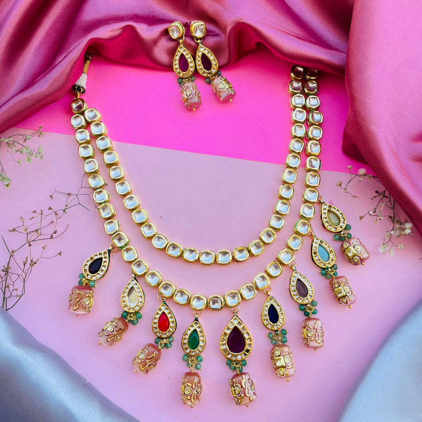 Kundan long  Two layer Necklace