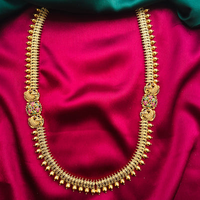 Details of long necklace set, Temple necklace set
