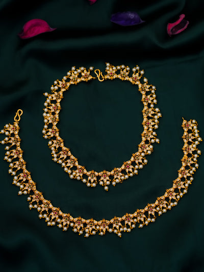 Temple Payal,Anklets,Temple Anklets,Bridal Anklets,Temple Jewellery ,uncut Anklets