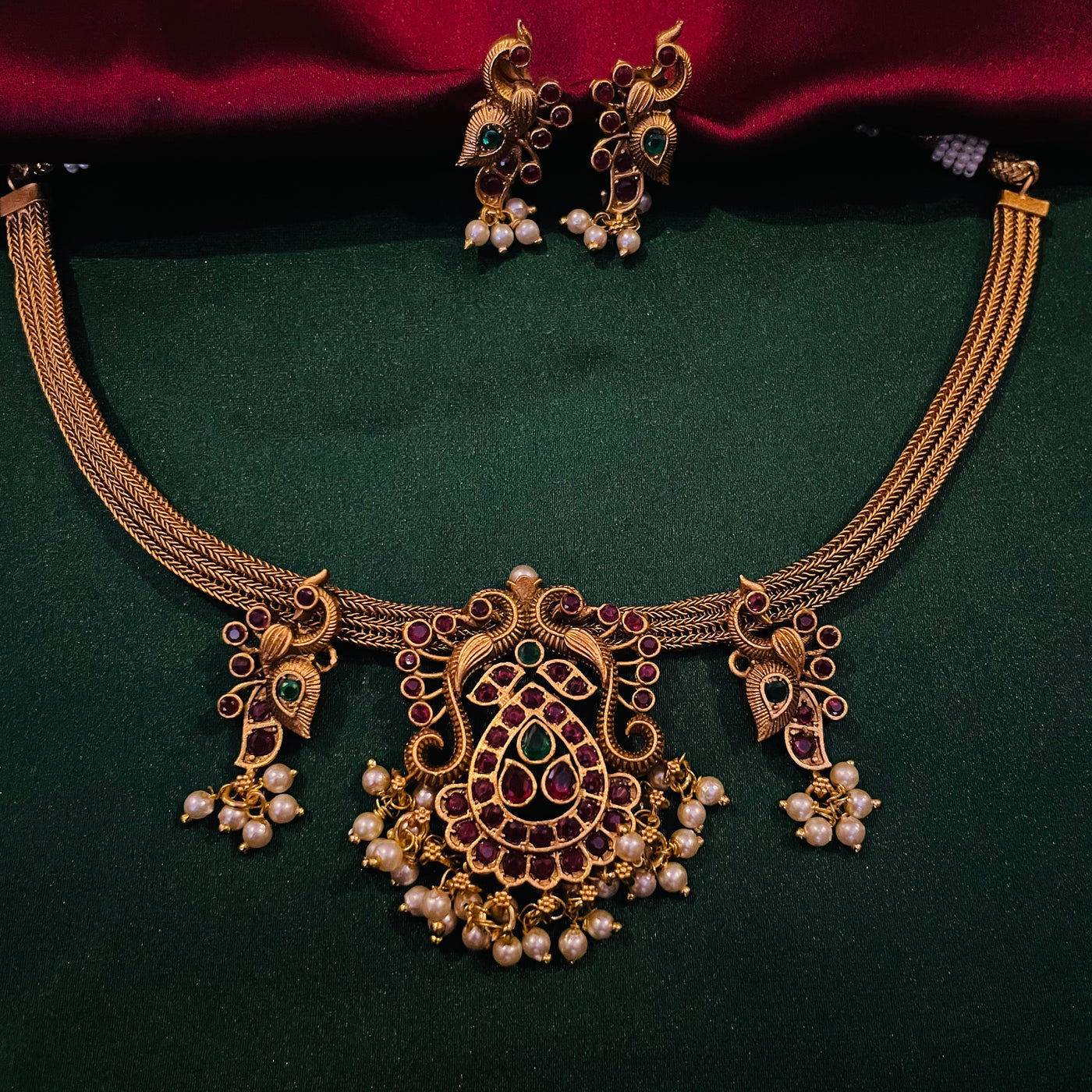 Peacock Ruby Necklace