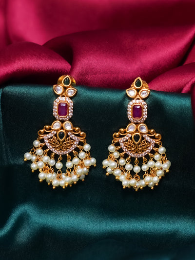 Temple hangings,pearl earrings,temple pearl earrings,kemp earrings,simple temple earrings
