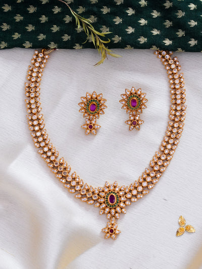 Uncut necklace, ruby necklace, gold necklace online, 