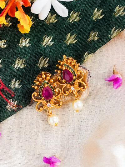  Temple ruby studs 