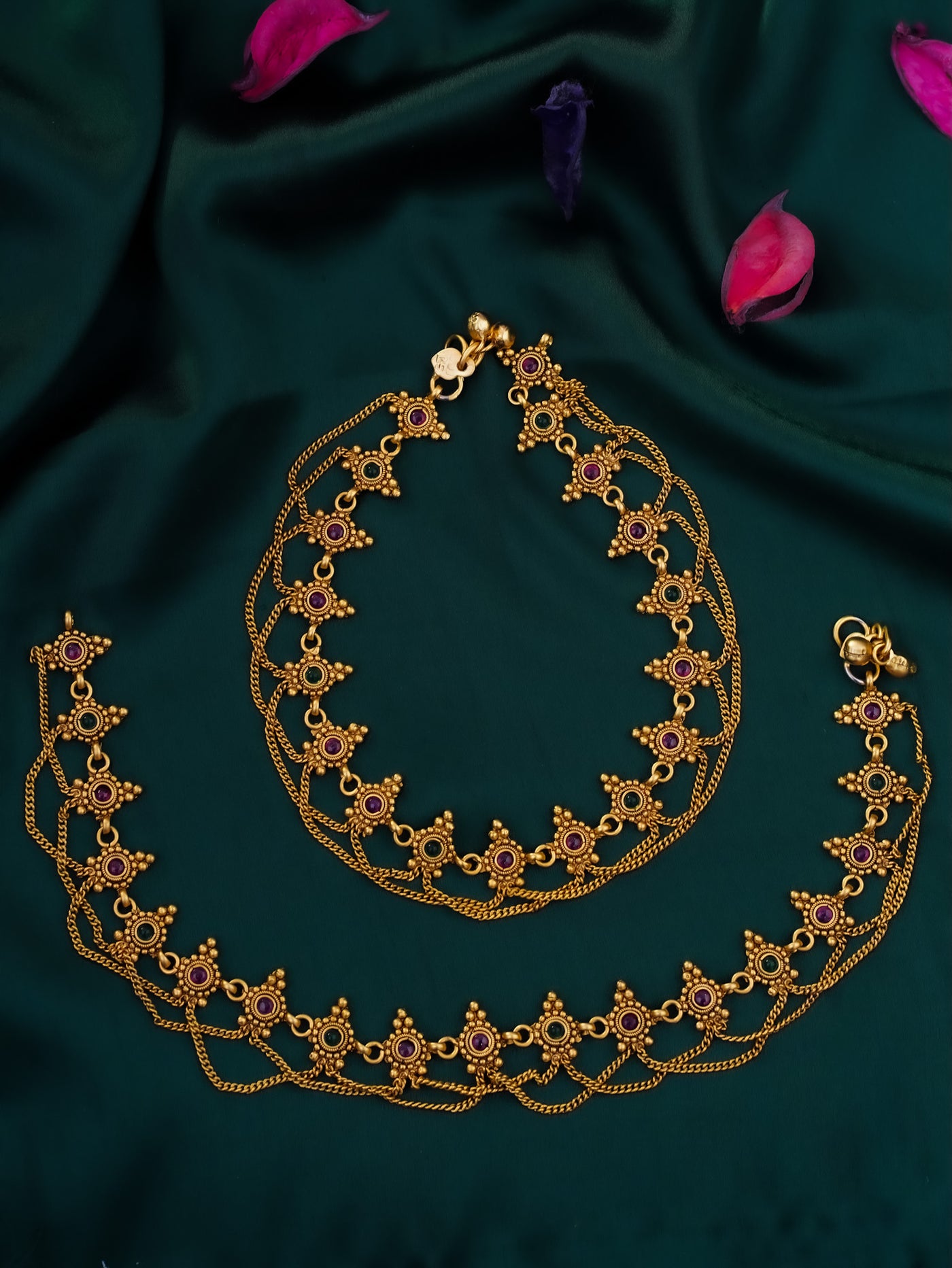 Gold Look Alike Temple Anklets,payal,temple Payal ,bridal, Anklets